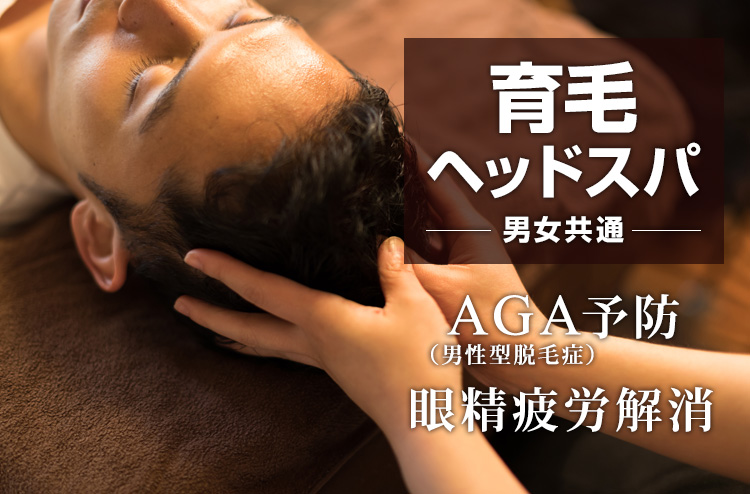 育毛ヘッドスパ AGA（男性型脱毛症） 眼精疲労解消